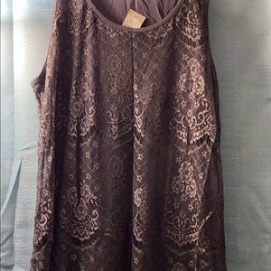 Maurice’s Lace Overlay Racerback blouse size M NWT